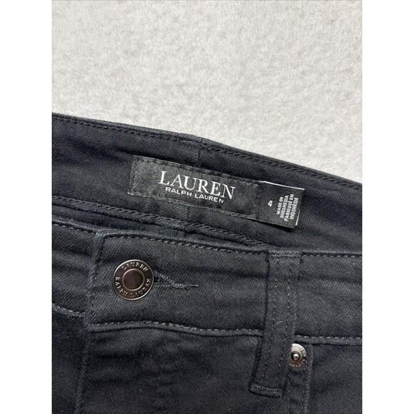 Lauren Ralph Lauren Black Label Women High Rise Straight Leg Jeans Black Size 4 - Picture 2 of 5